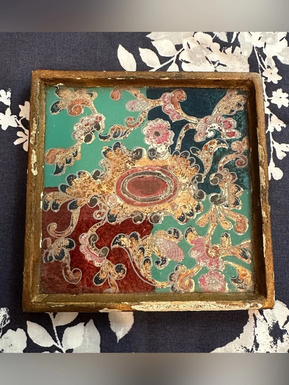 Robert M. Weiss • reverse painted on glass • coasters • wall art • Peru • wooden